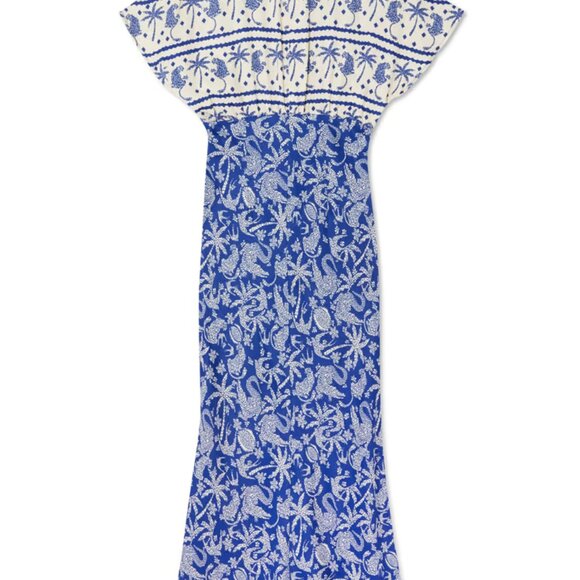 NWT ATHLETA Never Fully Dressed Blue Mosaic Elodie Dress Size 8 - Picture 3 of 9